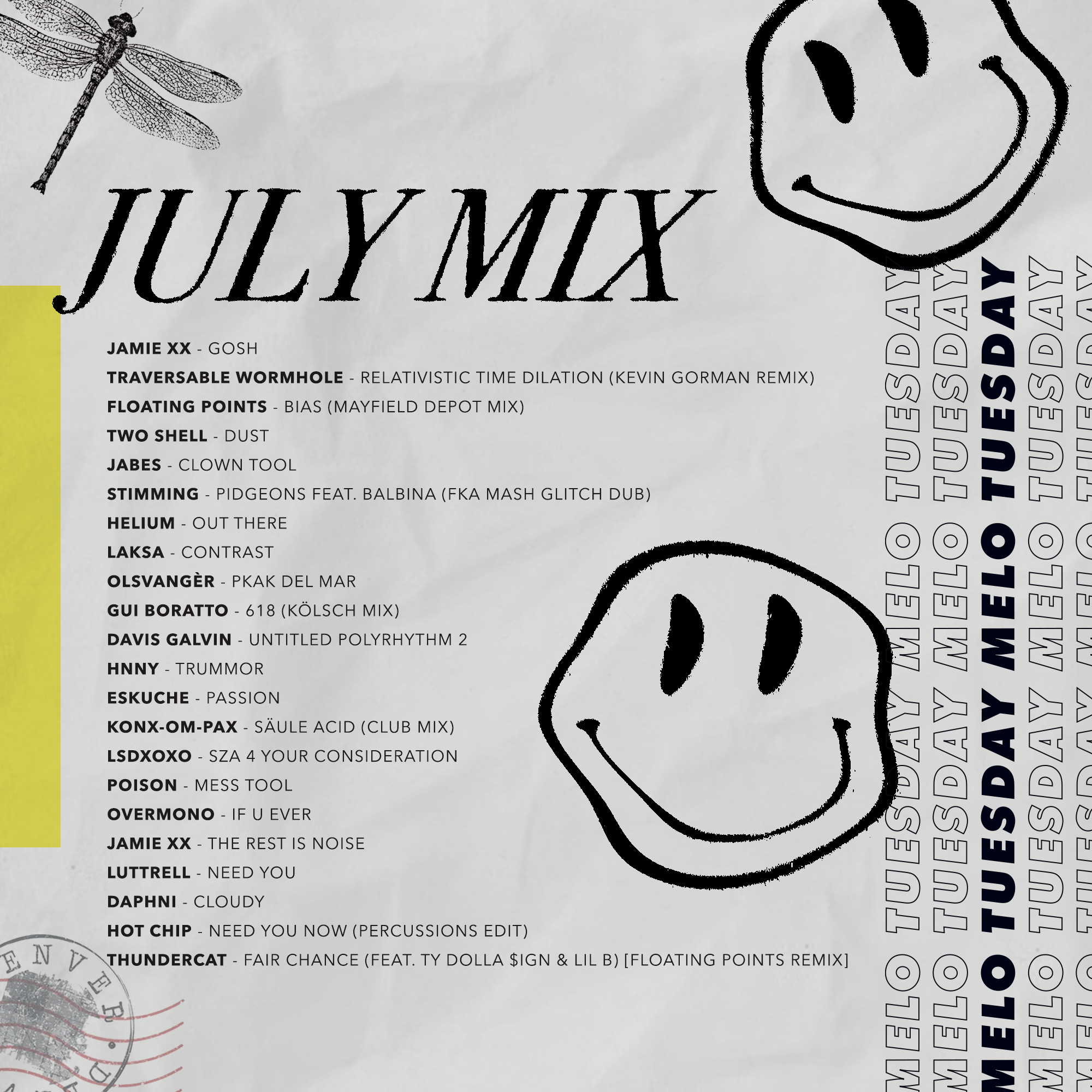Graphic design — Melo Tuesday mix cover July 2022